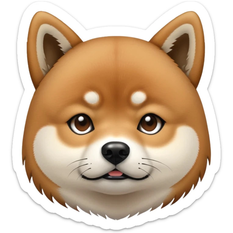 Emoji of a Shiba inu's Face with emo hair sticker