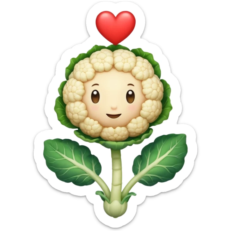Polliflower.  It is a cauliflower floret with skinny arms and legs and a heart. sticker