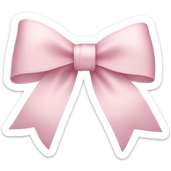 light pink ribbon bow sticker