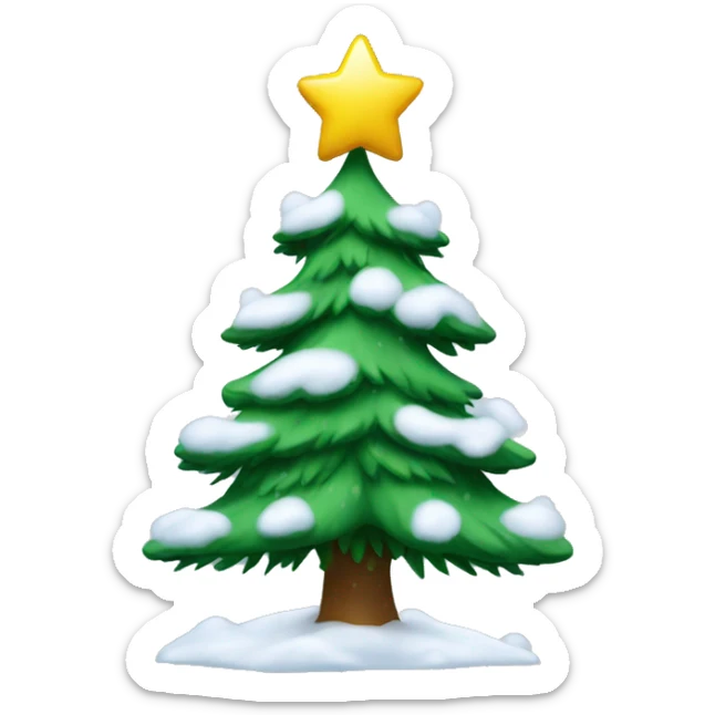 christmas tree with snow sticker