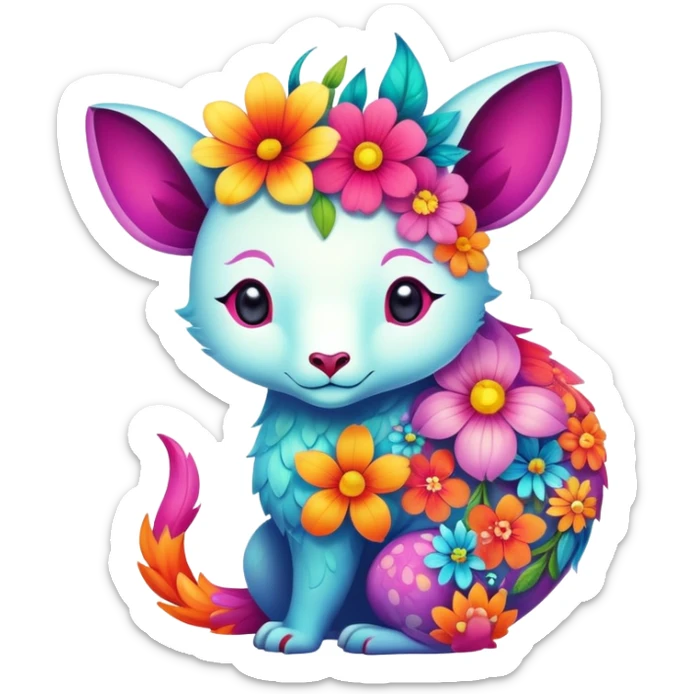 Colorful Floral Fakémon-Pokémon-anime-animal-creature sticker