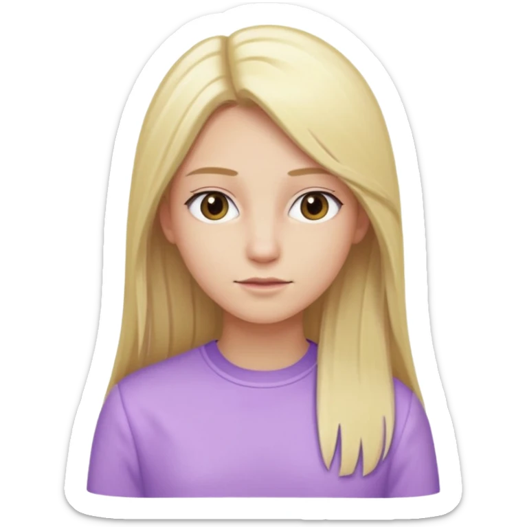 back view of a person, blonde with long straight hair, wearing pastel purple clothes, variation 2 sticker