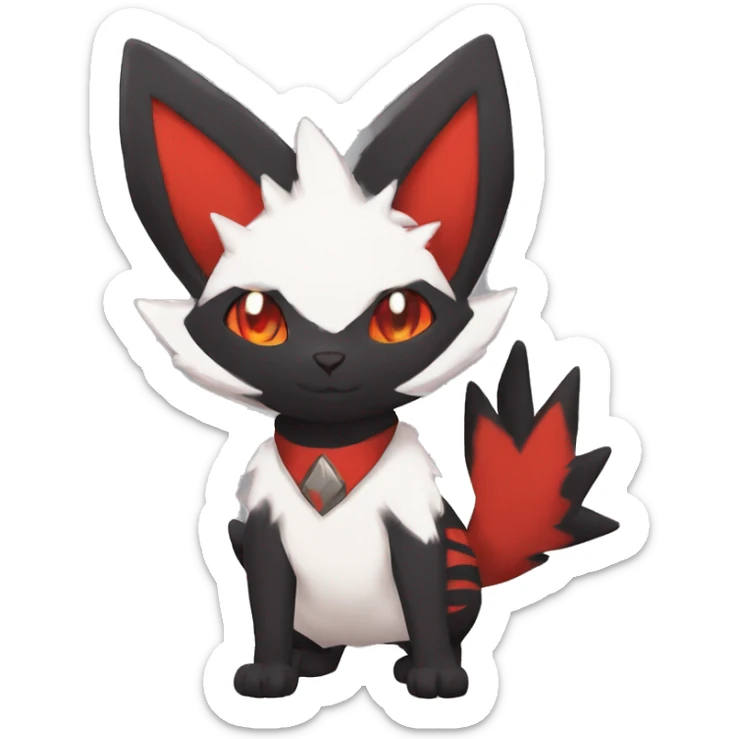 Black and Red Ethereal Fantasy Cool Edgy Anthro Zangoose Litten Fakémon sticker