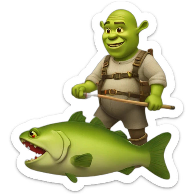 Shrek fishing sticker