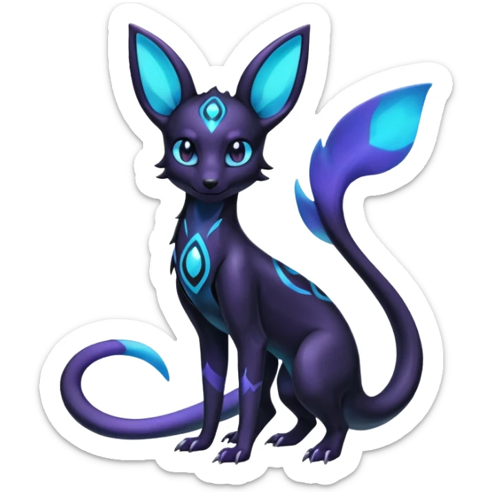 Shiny Aural Umbreon-Amaura-Salandit-Fakémon-fusion (full body) sticker