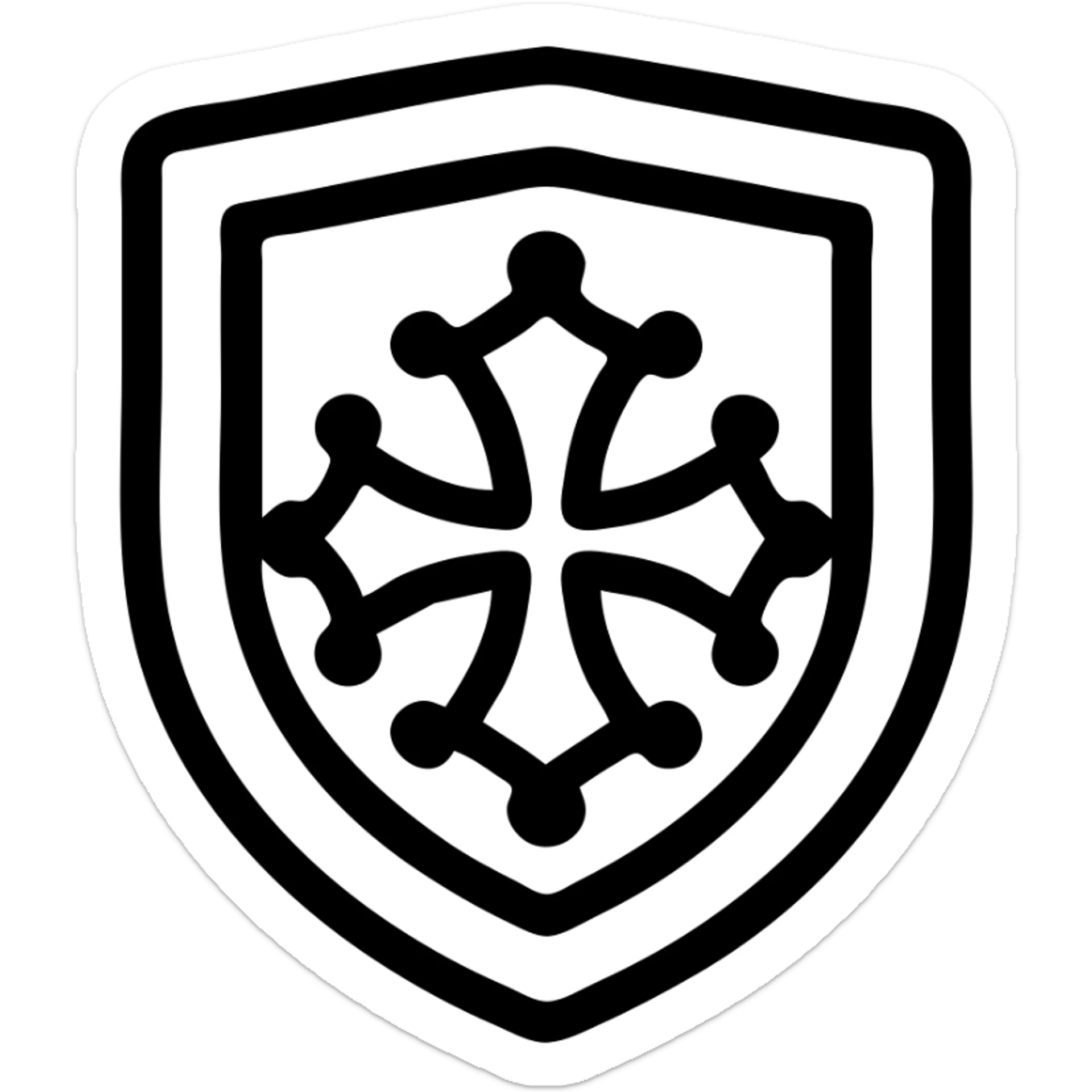 Toulouse club football crest reimagined as a flat icon, bold outline, purple and white color scheme, minimalistic design, no text sticker