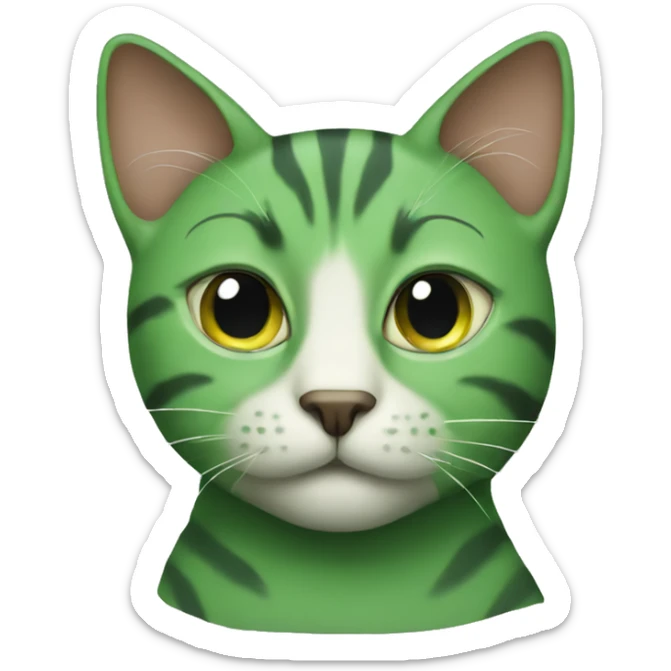 green cat sticker