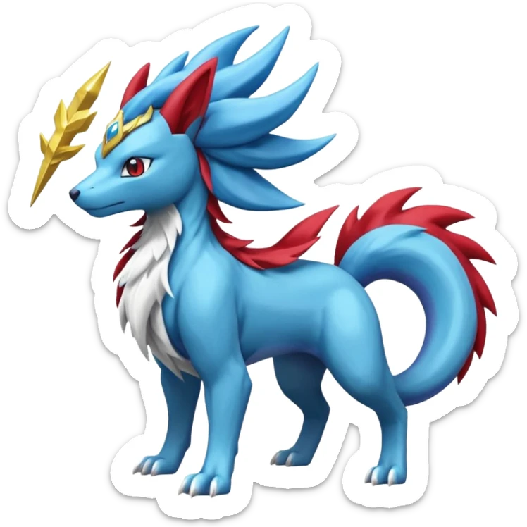 Masculine Suicune-Salamence-Manectric-Pokémon-Fakémon-Digimon-fusion sticker