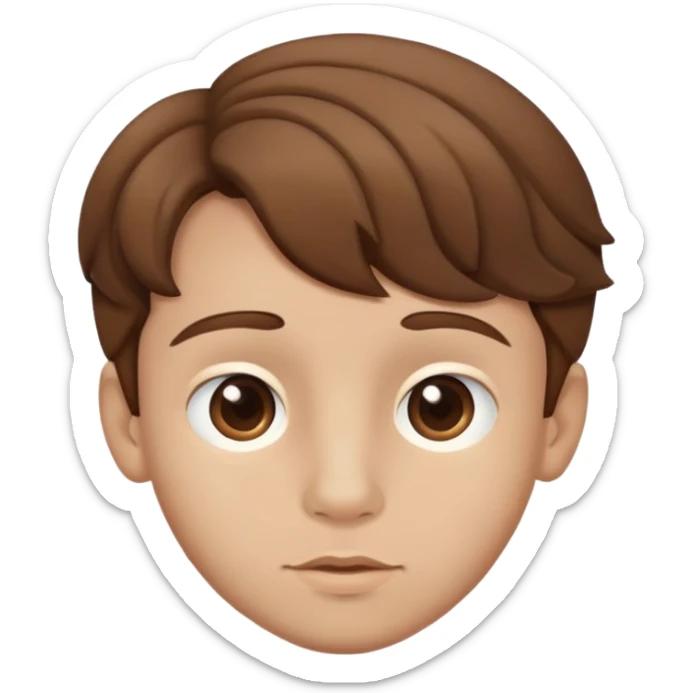 Boy with brown hair small nose full lips swirly brown hair  sticker