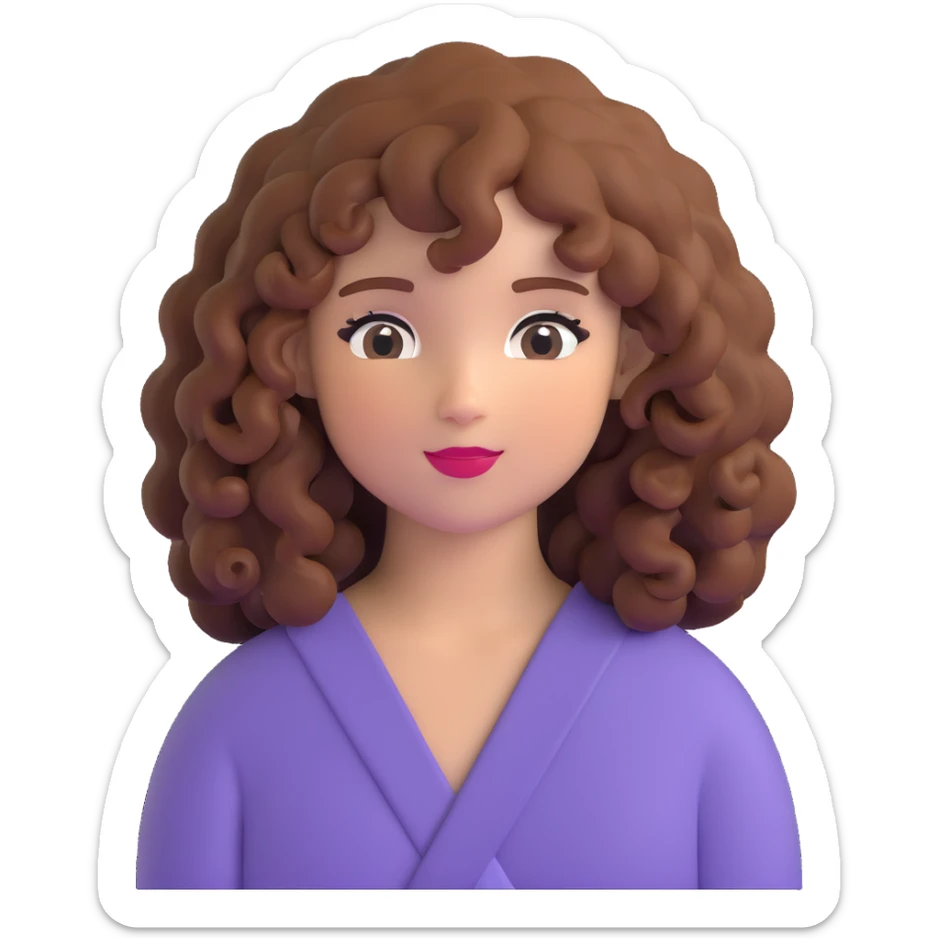 girl with curly hair sticker