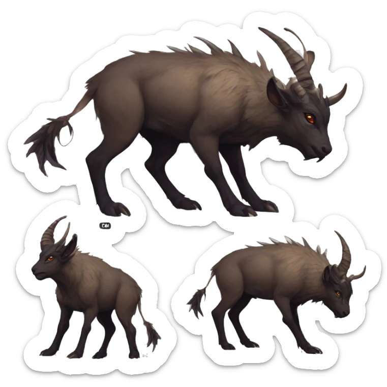 Modern Realistic Rare Fantasy Horned Vernid-Trico-species by LiLaiRa full body sticker