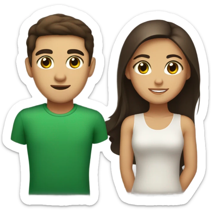 Italian green eyed male with short brown eyes Filipino girl sticker
