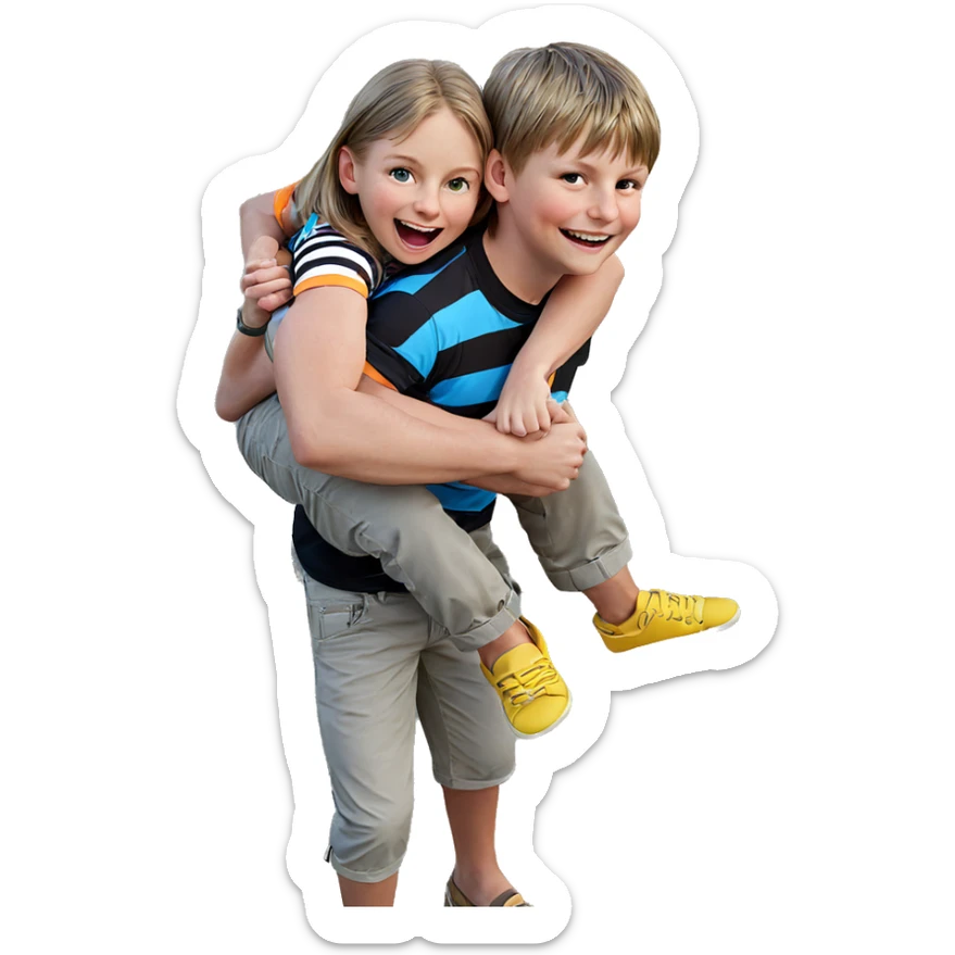 piggyback fun in the sun sticker