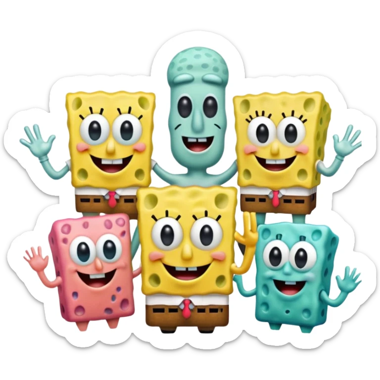 You want to make the emoji of SpongeBob and her friends real sticker