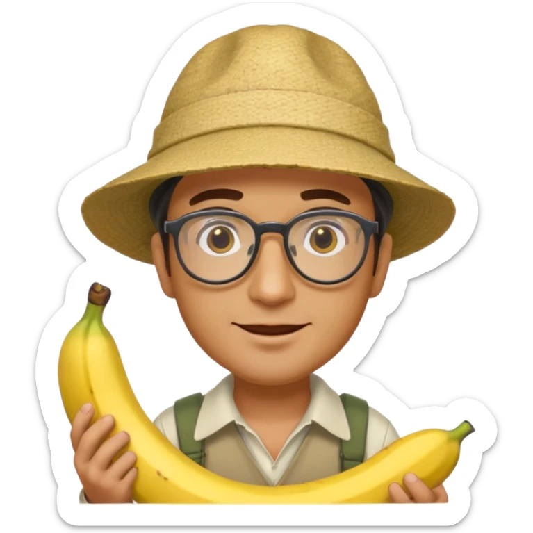Male accountant loves fishing bananas movies and comics and is Italian sticker