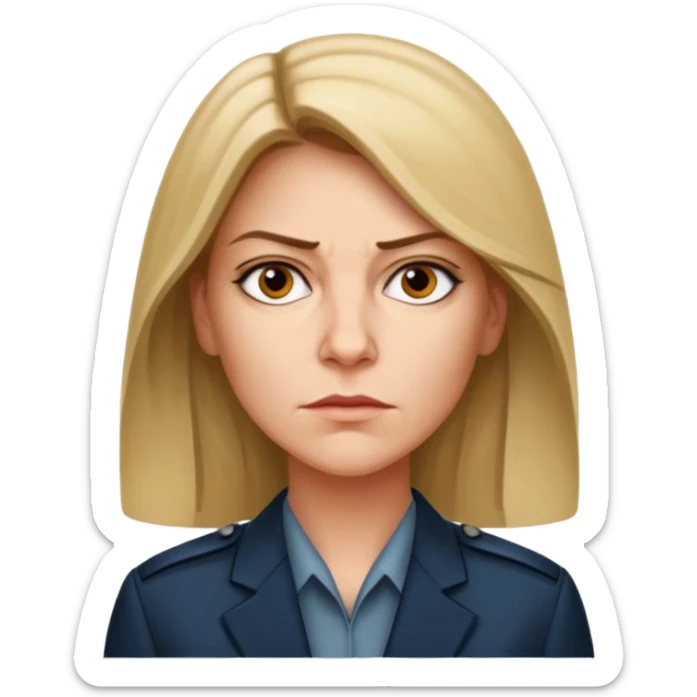 A CIA officer, looking like Carrie Mathison from the "Homeland" TV series. sticker
