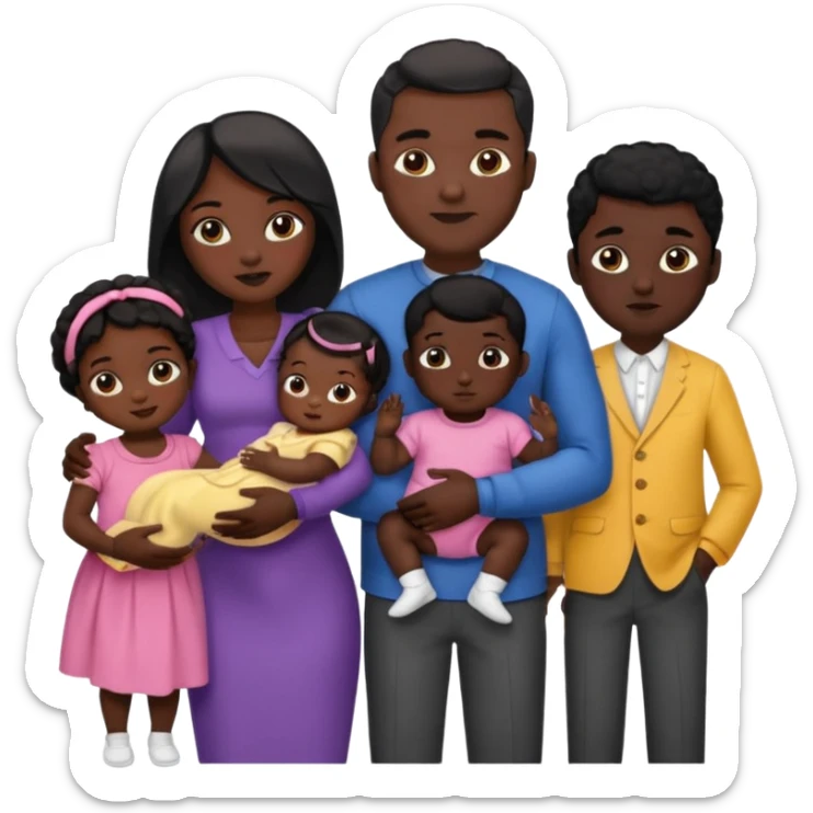 A fam of 7 mom dad big bro big sis middle sis and 2 baby we r black skin coulor and we r fine and baddies sticker