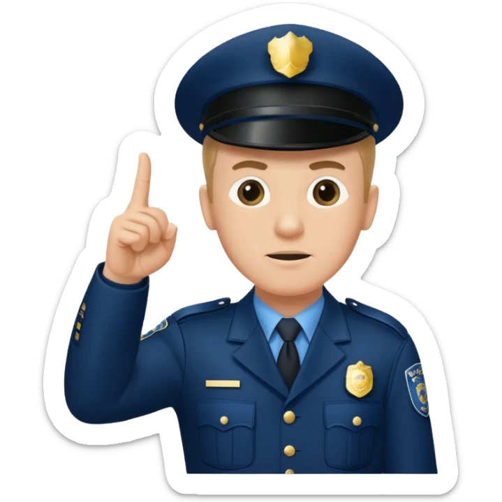 reference to "what he said" quote from Hot Fuzz movie - add pointing to another policeman sticker