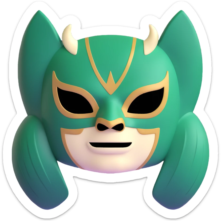 luchador mask in Milwaukee Bucks team colors forest green and cream sticker