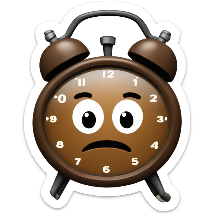 Brown alarm clock sticker