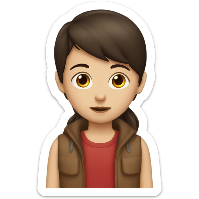 Girl with dark brown hair kissing boy with brown hair sticker