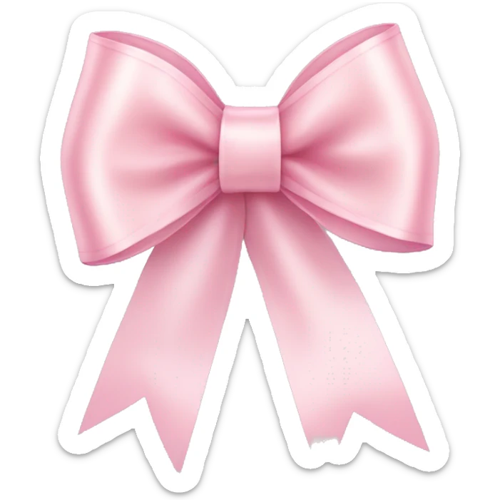 light pink ribbon bow sticker