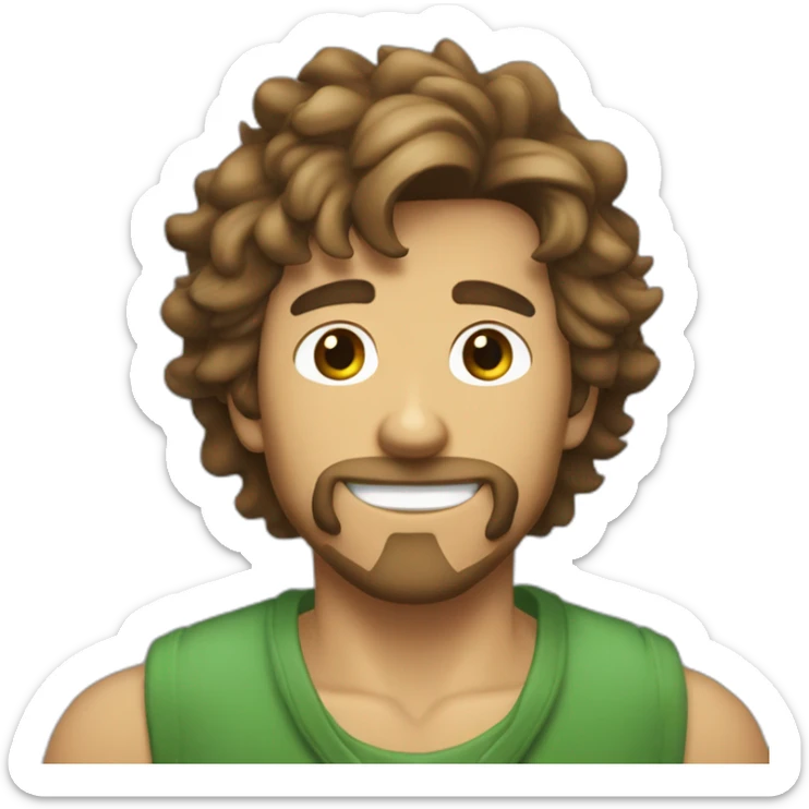 Norville Shaggy Rogers, Latino, tanned, brown hair, goatee, pierced nose stud sticker