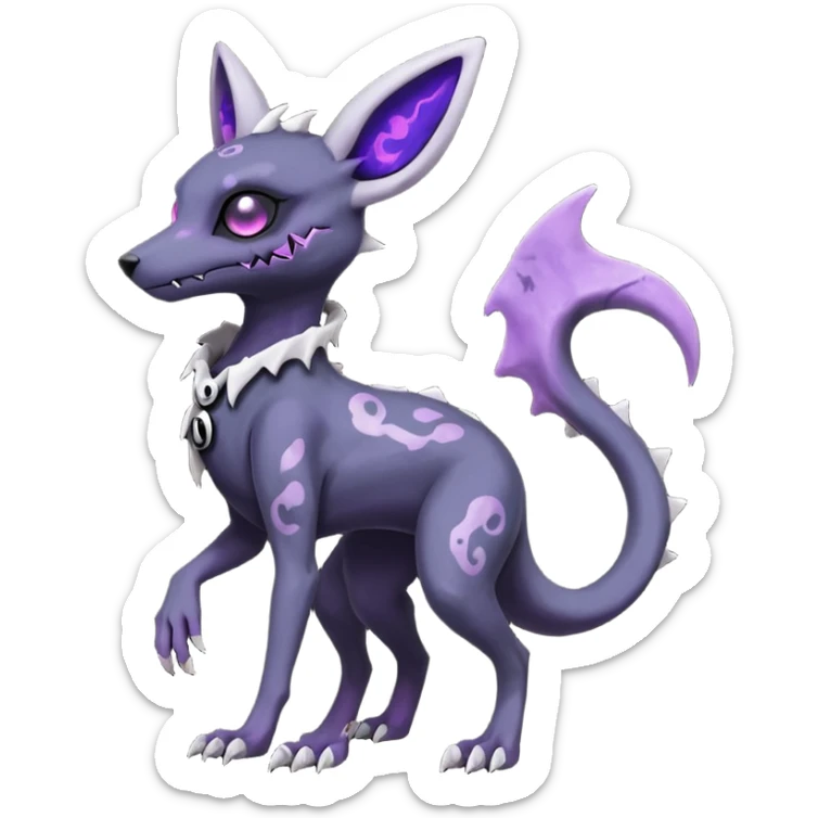 Nebulae Gothic Spooky Umbreon-Salandit-Cubone-Duskull-Noibat-Fakémon-hybrid-creature (full body)  sticker