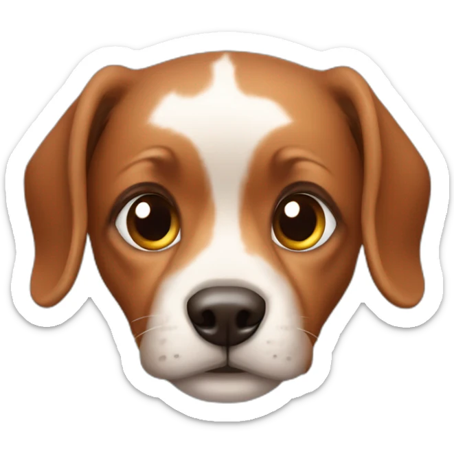 Pincher enano marron con una oreja hacia arriba y otra hacia abajo sticker