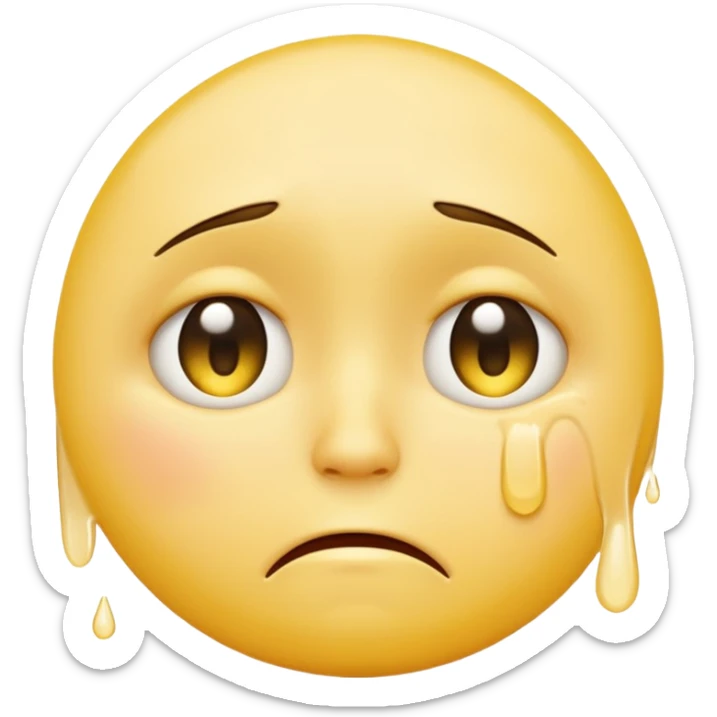 very very very very very very sad yellow faced emoji with lots and lots and lots of tears sticker