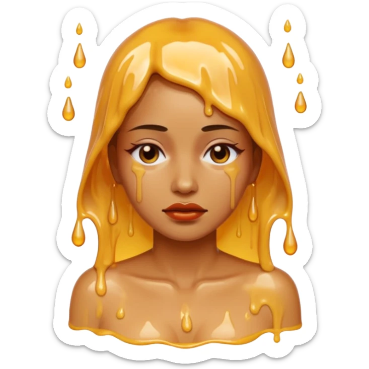 Woman dripping hot wax onto her own skin, controlled pain, ceremonial atmosphere sticker