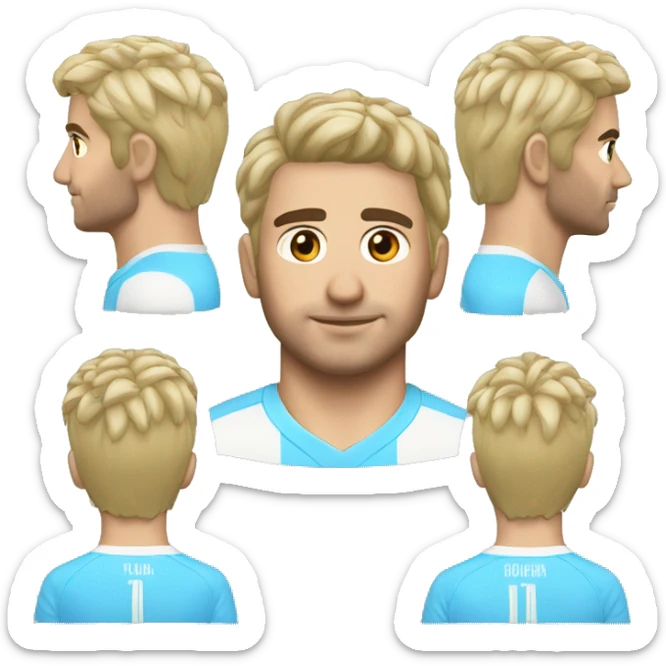 Peluquero raza blanca con tijeras pelo corto futbol malaga club de futbol sticker
