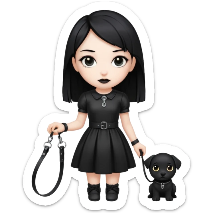 Homme 4 pattes fille Gothique derrière qui le tien en laisse  sticker