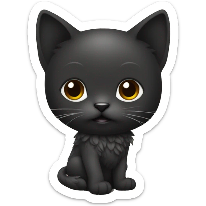 GATA NEGRA CQUETA HECHA EM DIBUJO SUJETA A UN ARMADOR NEGRONEGRO sticker