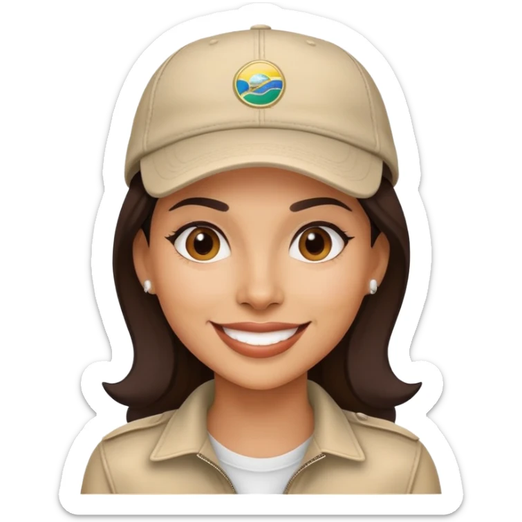 stylish latin-american woman wearing a cap and smiling sticker