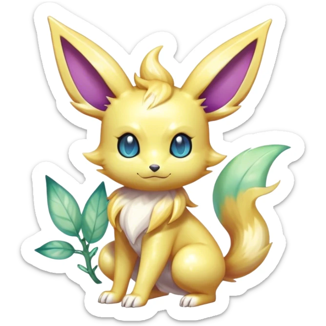 Shiny-Eeveelution-Cute-Fakemon-Poison-Pokemon-fusion full body sticker