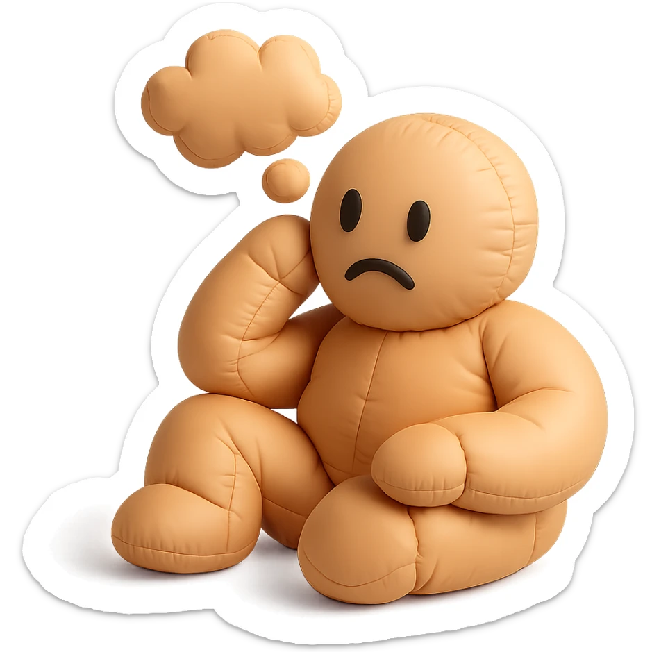 doodle person thinking sticker