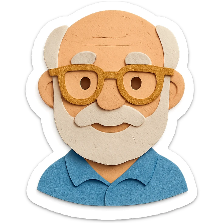 elderly white grandfather sticker