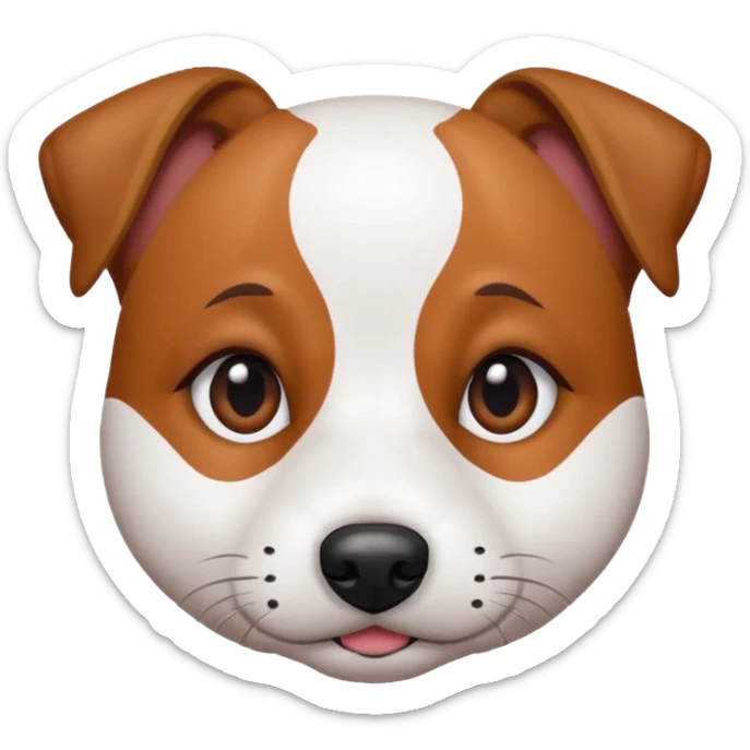 Chien jack Russel blanc avec deux tache marron sur ses yeux île dort en boule  sticker