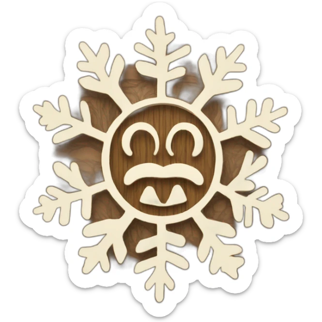 Wood sign with inscription «December” and snowflake and christmas willow  sticker