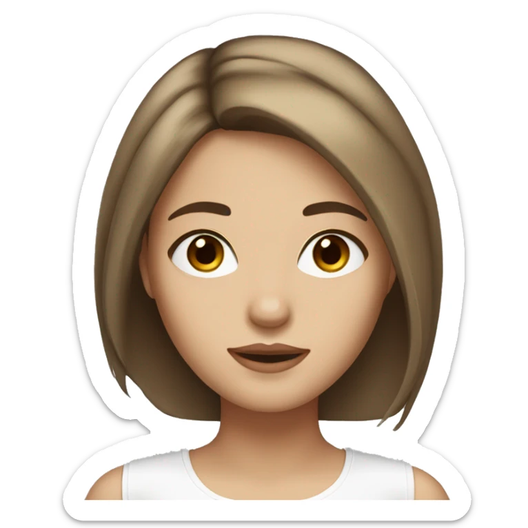 Beautiful girl with brown hair and blond highlights white skin and dark brown eyes sticker