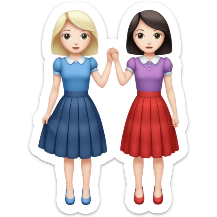 femme qui donne une fessee à une autre femme sticker