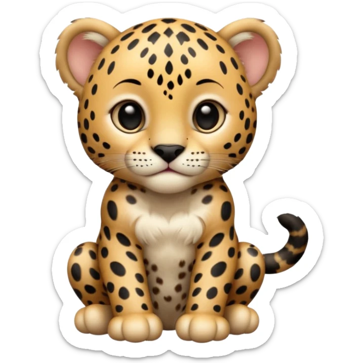 A high-resolution photo-realistic digital illustration of a baby jaguar, chest upward A high-resolution, photo-realistic digital illustration of a majestic jaguar sticker