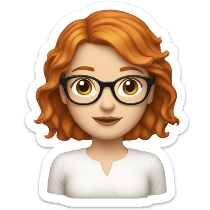 WHITE GIRL WITH MID LEGHTGINGER HAIR WITH GLASSES WITH A JACK RUSSELL sticker