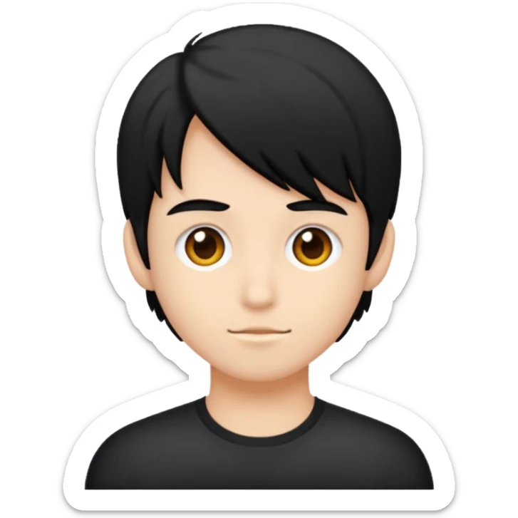 seorang laki dengan mata berbintang bintang. buatlah hanya kepala saja sticker