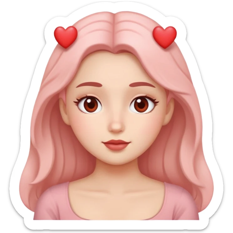 Heart eyes with blush checks with heart above the head  sticker