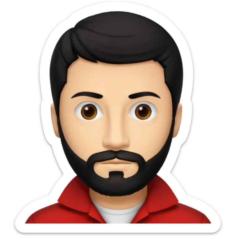 Tokyo in the la casa de papel TV show, black hair with beard sticker