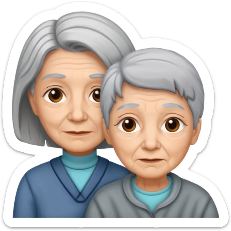 lo mismo que estas haciendo solo coloca alado de la abuela un hombre joven  sticker