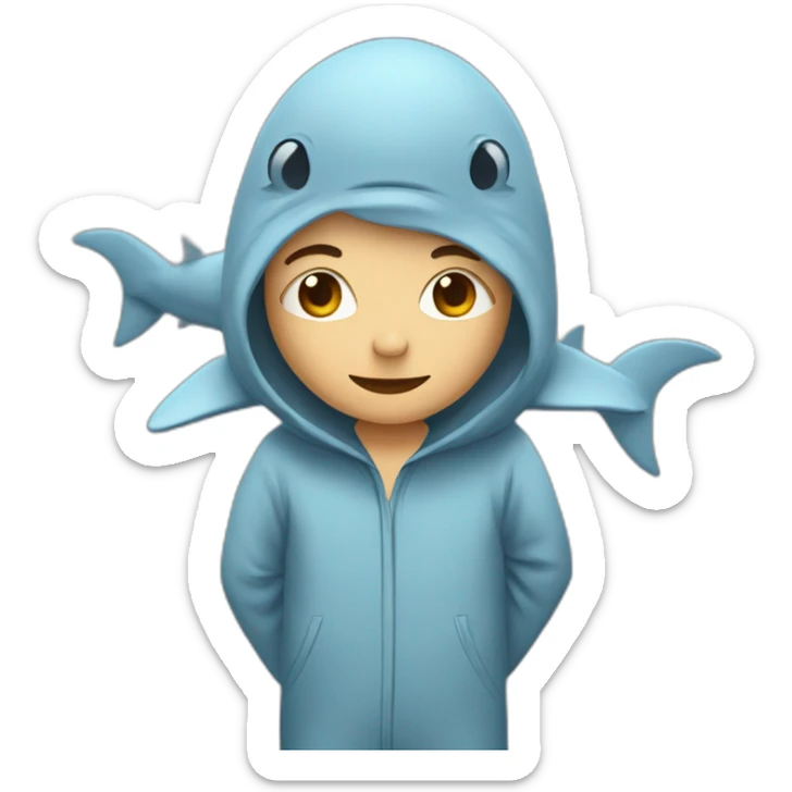 person in a pijama of sharks sticker