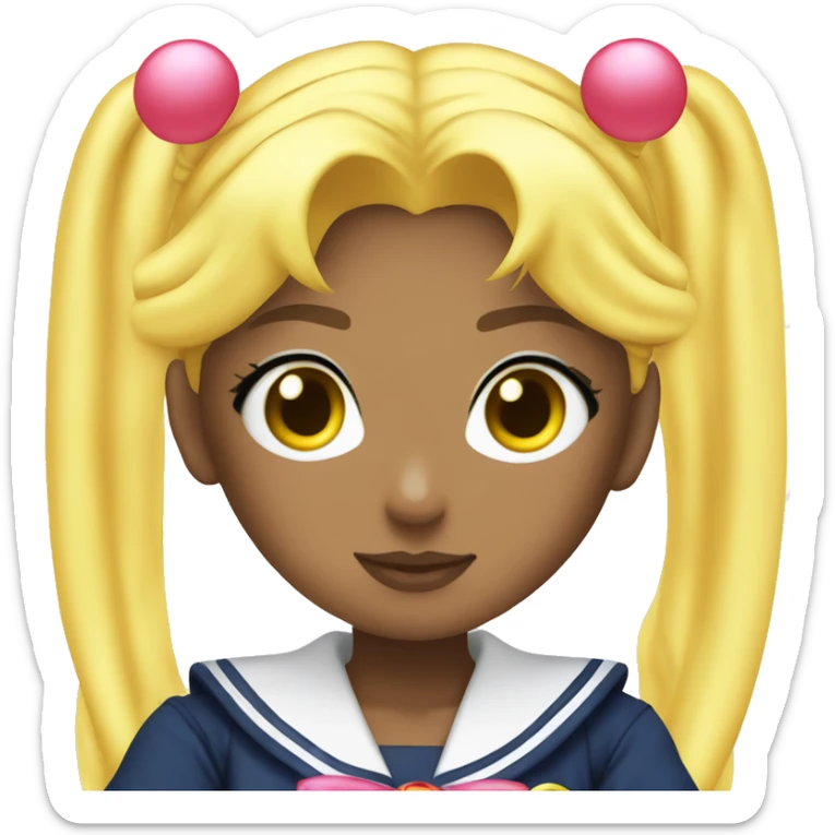 Sailor Moon a girl with long yellow hair and two space buns in a sailor guardian suit sticker